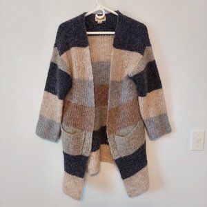 Anthropologie Pepin Striped Open Front Cardigan Wool & Alpaca